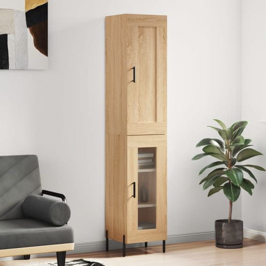 Greatstore Skříň highboard dub sonoma 34,5 x 34 x 180 cm kompozitní dřevo