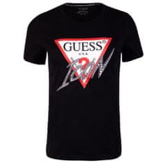 Guess Tričko černé S CN Icon Tee