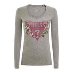 Guess Tričko šedé XS LS CN Floria Tee