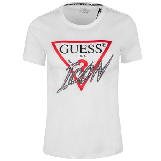 Guess Tričko bílé XS CN Icon Tee