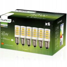 LUMILED 6x LED žárovka E14 T25 5W = 40W 470lm 4000K Neutrálna bílá 320°