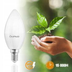 LUMILED LED žárovka E14 SVÍČKA 7W = 60W 650lm 3000K Teplá bílá 180°