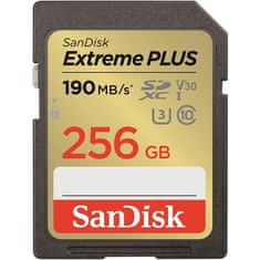 SanDisk Paměťová karta SDXC Extreme Plus 256GB UHS-I U3 (190R/ 130W)