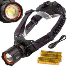 Bailong 08349 LED Čelovka CREE XHP160 , IPX5, 1000 m, černá