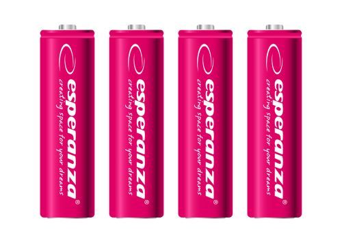 Esperanza Dobíjecí baterie AA 2000 mAh 4 ks růžová EZA104R