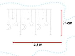 KIK LED světelné závěsy měsíc hvězdy vícebarevné 2,5 m KX5247_2