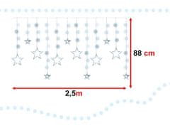 KIK KX5248_1 LED hvězdicový závěs 2,5 m 138LED studená bílá