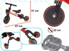 KIK KX5377_2 Trike Fix Mini běžecká tříkolka 3v1 s pedály červená