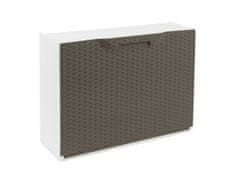 ArtPlast ARTU50-FRT Plastový botník RATTAN taupe/bílý 51x17,3x40 cm