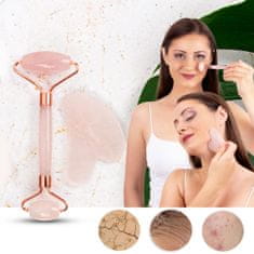 inSPORTline Masážní set Face roller a Gua Sha Rosado Set