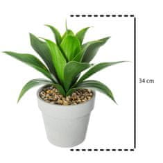 Atmosphera Umělá rostlina ALOE VERA, 34 cm, bílý květináč