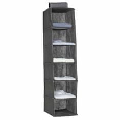 5five Textilní Shoe Cabinet Organizer, 6 přihrádek, Závěsné, Tmavě šedá