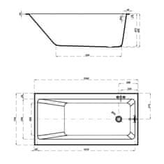 CERSANIT Crea vana slim 150x75 S301-233 - Cersanit