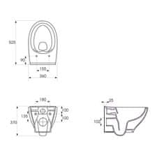 CERSANIT Moduo set 934 závěsné WC +sedátko Slim Soft Close K701-147 - Cersanit