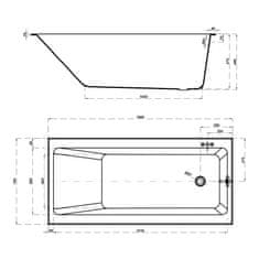 CERSANIT Crea vana slim 160x75 S301-225 - Cersanit