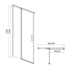 CERSANIT Moduo sprchové dveře 90x195 levé čiré sklo S162-005 - Cersanit