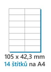 MaxOFFICE Etiketa 105x42,3mm/100ks A4 bílá 1/14