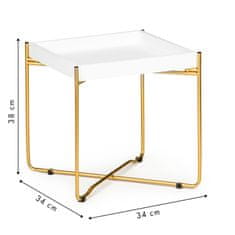 LOFT Skandinávský konferenční stolek noční lavice kovové zlaté nohy