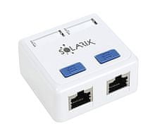 Solarix Zásuvka CAT5E STP 2 x RJ45 na omítku bílá