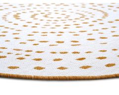 NORTHRUGS Kusový koberec Twin-Wendeteppiche 105786 Ochre kruh – na ven i na doma 140x140 (průměr) kruh