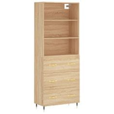 Vidaxl Skříň highboard dub sonoma 69,5 x 34 x 180 cm kompozitní dřevo