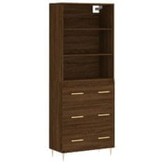 Vidaxl Skříň highboard hnědý dub 69,5 x 34 x 180 cm kompozitní dřevo