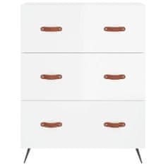 Vidaxl Skříň highboard lesklá bílá 69,5 x 34 x 180 cm kompozitní dřevo