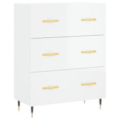 Vidaxl Skříň highboard lesklá bílá 69,5 x 34 x 180 cm kompozitní dřevo