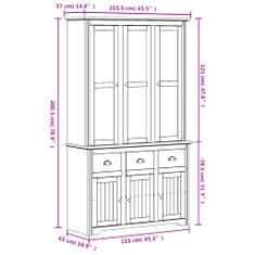 Vidaxl Kredenc BODO bílý a hnědý 115,5x43x200,5 cm masivní borovice