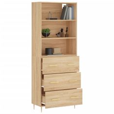 Greatstore Skříň highboard dub sonoma 69,5 x 34 x 180 cm kompozitní dřevo