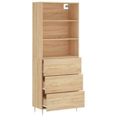 Vidaxl Skříň highboard dub sonoma 69,5 x 34 x 180 cm kompozitní dřevo