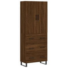 Vidaxl Skříň highboard hnědý dub 69,5 x 34 x 180 cm kompozitní dřevo