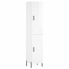 Vidaxl Skříň highboard bílá s vysokým leskem 34,5x34x180 cm kompozit