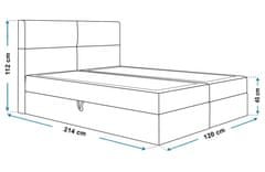 Veneti Boxspringová jednolůžková postel CARLA 2 - 120x200, černá