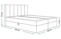 Veneti Boxspringová jednolůžková postel BINDI 1 - 120x200, tmavě béžová