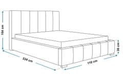 Veneti VÝPRODEJ - Čalouněná jednolůžková postel LORAIN - 90x200, světle šedá