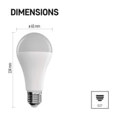 Emos Chytrá LED žárovka GoSmart A65 / E27 / 14 W (94 W) / 1 400 lm / RGB / stmívatelná / Wi-Fi