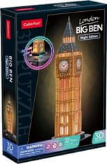 CubicFun Svítící 3D puzzle Noční edice: Big Ben 32 dílků