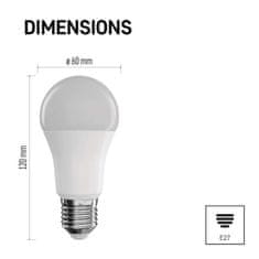 Emos Chytrá LED žárovka GoSmart A60 / E27 / 9 W (60 W) / 806 lm / RGB / stmívatelná / Zigbee