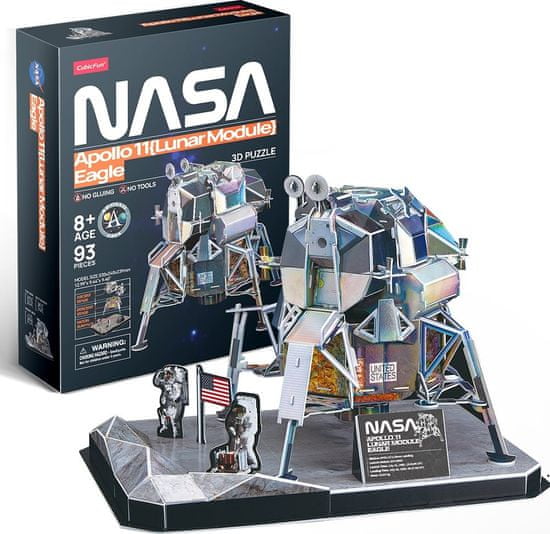 CubicFun 3D puzzle NASA: Apolo 11, Lunární modul Eagle 93 dílků