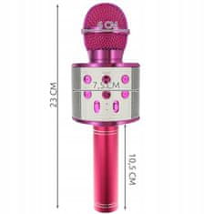 Izoksis 22191 Karaoke bluetooth mikrofon tmavě růžová