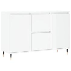 Greatstore Příborník bílý s vysokým leskem 104x35x70 cm kompozitní dřevo