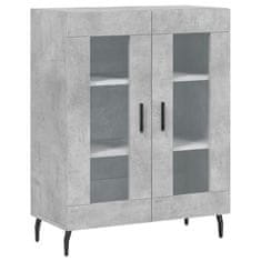 Greatstore Skříň highboard betonově šedá 69,5x34x180 cm kompozitní dřevo