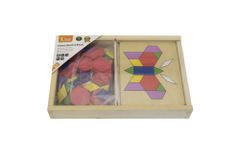 LEBULA Dřevěná geometrická mozaika Viga Toys Puzzle kostky puzzle 148 el