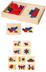 LEBULA Dřevěná geometrická mozaika Viga Toys Puzzle kostky puzzle 148 el