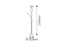 Rabalux Stojací lampa 4554GAMMA TREND 2xE27/15W+1xG9/40W/230V černá