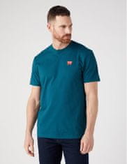 Wrangler Pánské tričko WRANGLER W70MEEG03 Sign Off Tee in Deep Teal Green Velikost: M