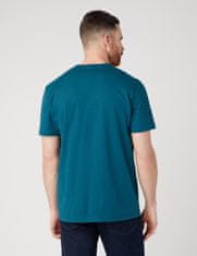 Wrangler Pánské tričko WRANGLER W70MEEG03 Sign Off Tee in Deep Teal Green Velikost: M