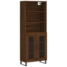 Vidaxl Skříň highboard hnědý dub 69,5 x 34 x 180 cm kompozitní dřevo