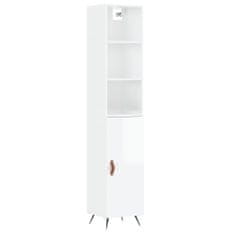 Vidaxl Skříň highboard bílá s vysokým leskem 34,5x34x180 cm kompozit